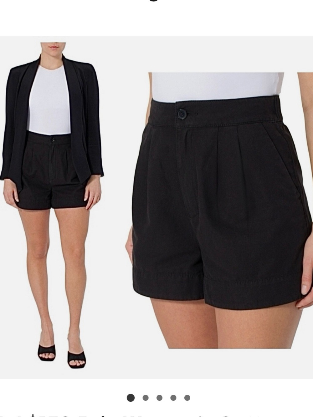 Joie Women's Cotton-Linen Pleated Short Black Color, Size Large